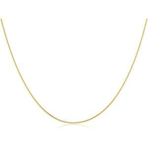 Gold Chain Necklace for Women, 14k Gold Plated Thin Beaded Wave Box Chain Neckla